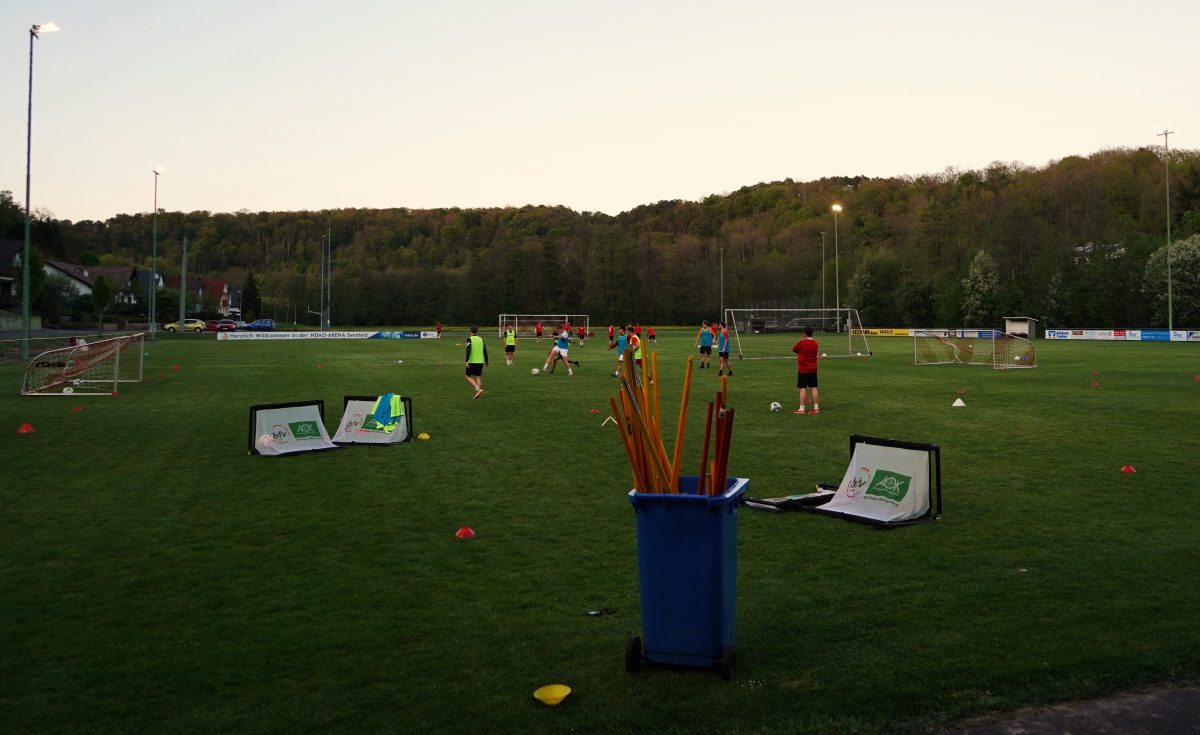 Die 1. und 2. Mannschaft im Training vor den Heimspielen am Sonntag in Sennfeld